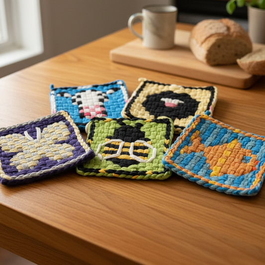 Potholders on Cozy Kitchen Tabletop